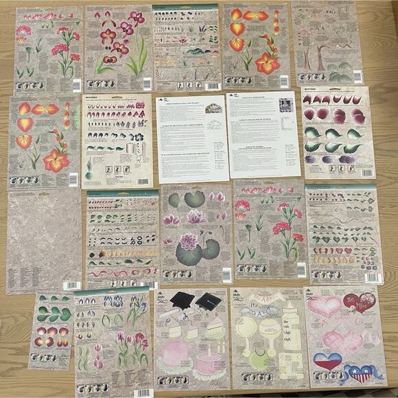 Donna Dewberry Painting Guides Folk Art Plaid One Stroke Cottage Floral Lot 20 - Picture 5 of 11